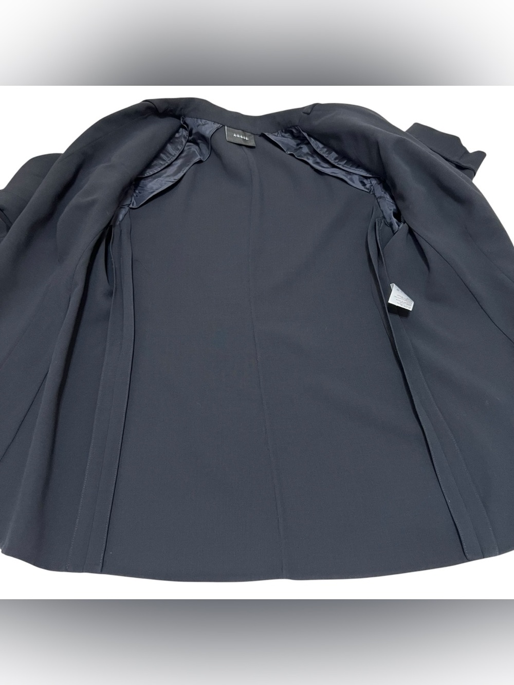 AKRIS Black Double-Face Wool Blazer Double Hook Closure Fold-Over Cuffs Size 12 - Picture 10 of 16